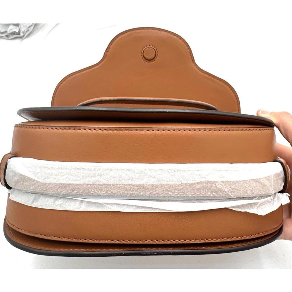 MICHAEL KORS Cary Medium Leather Saddle Bag Acorn Brown Great Fall Color NWT - Picture 9 of 9